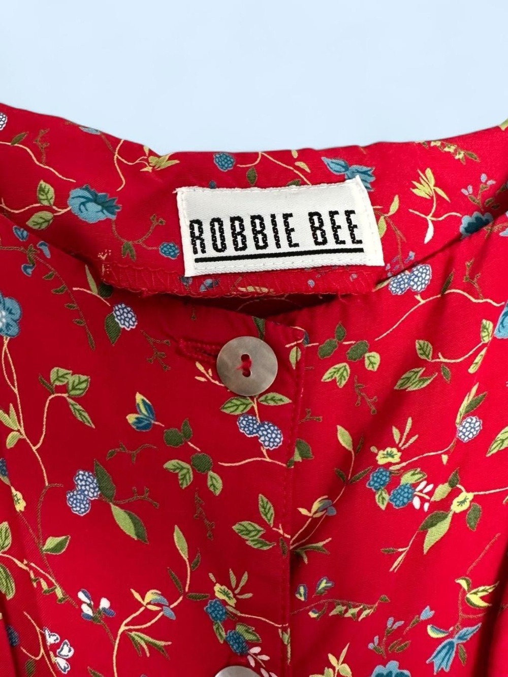 Robbie Bee Red Floral Maxi Dress with Multicolor Accents - Picture 3 of 7